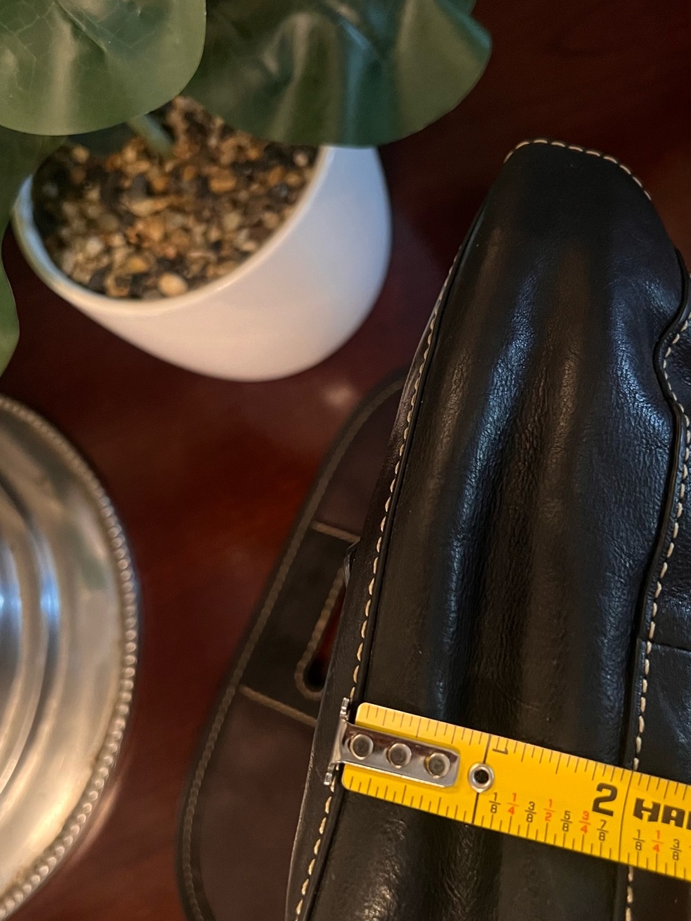 Frye Black Leather Crossbody Brass -Tone Hardware - Picture 10 of 11
